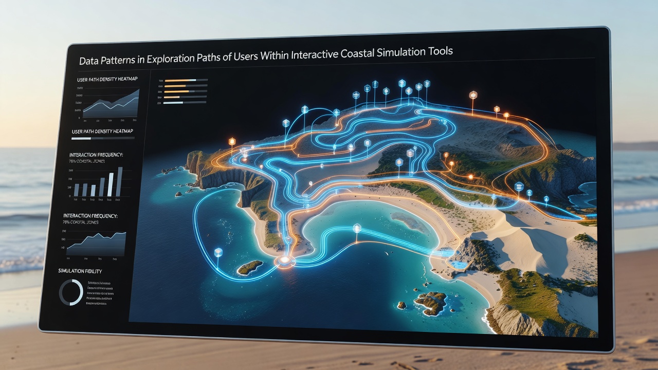 Data Patterns in Exploration Paths of Users Within Interactive Coastal Simulation Tools